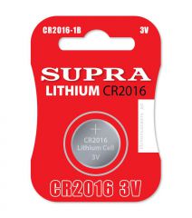 Батарейка CR-2016 SUPRA 1/card УП-00002412